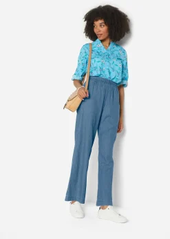 bonprix Jean à enfiler léger avec taille confortable, coupe large|Femme Jeans