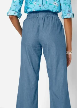 bonprix Jean à enfiler léger avec taille confortable, coupe large|Femme Jeans