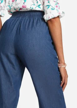 Femme bonprix Jeans|Jean à enfiler léger avec taille confortable, coupe large