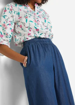 Femme bonprix Jeans|Jean à enfiler léger avec taille confortable, coupe large