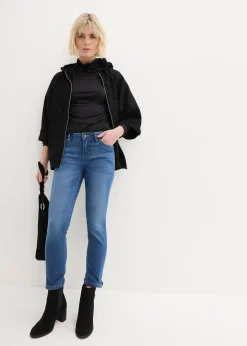 Femme bonprix Jeans|Jean 7/8 extensible, bas fendu
