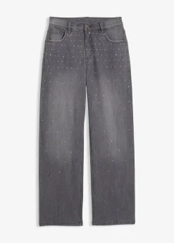 bonprix Jean ample taille mi-haute, orné de strass|Enfant Vêtements Enfant|Filles 9-16 Ans·Jeans