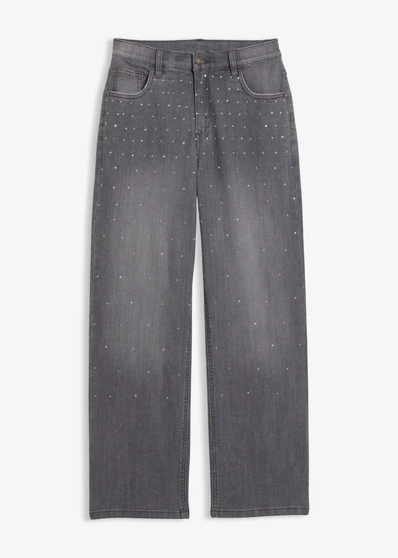 bonprix Jean ample taille mi-haute, orné de strass|Enfant Vêtements Enfant|Filles 9-16 Ans·Jeans