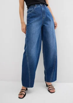 Femme bonprix Jeans|Jean balloon, taille haute, ultra-doux