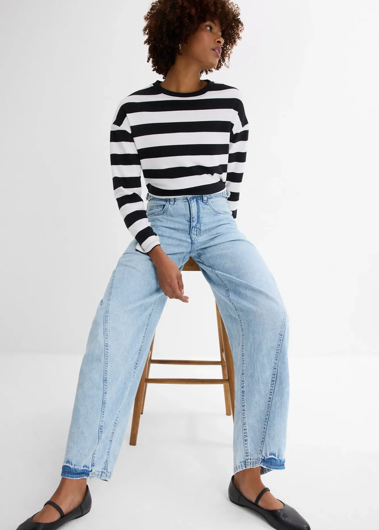 bonprix Jean Balloon taille mi-haute|Femme Jeans|Tailles Petite