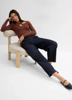 Femme bonprix Jeans|Jean balloon taille mi-haute ultra doux, cropped