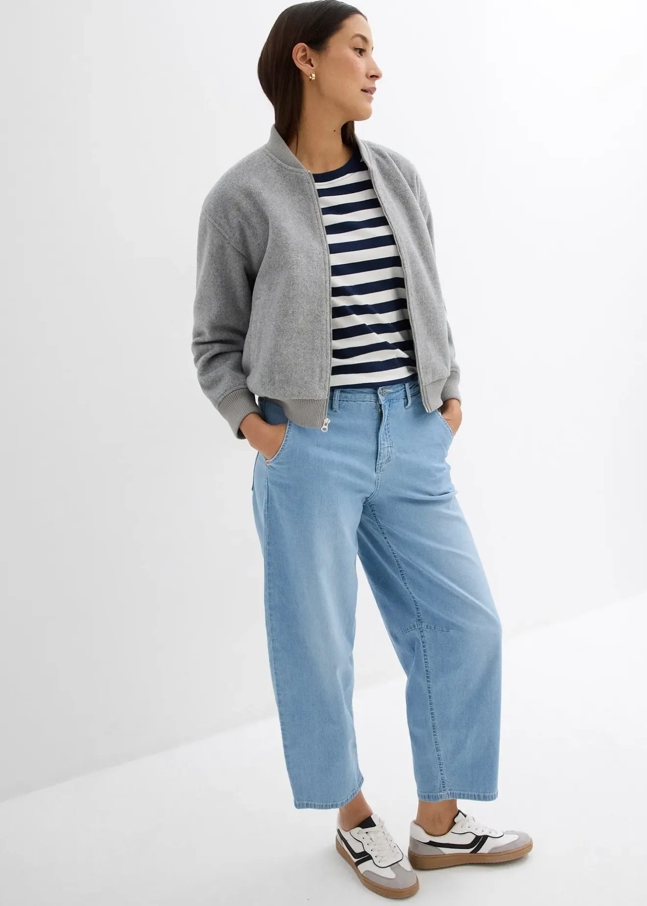 bonprix Jean balloon taille mi-haute ultra doux, cropped|Femme Jeans