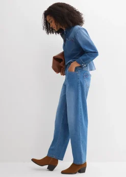 Femme bonprix Jeans|Jean barrel taille haute