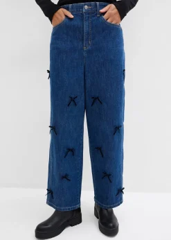 Femme bonprix Jeans|Jean barrel, taille haute et élastiquée