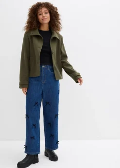 Femme bonprix Jeans|Jean barrel, taille haute et élastiquée