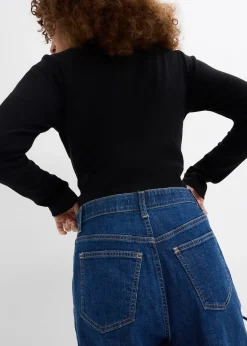 Femme bonprix Jeans|Jean barrel, taille haute et élastiquée