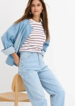 bonprix Jean barrel taille haute en coton|Femme Jeans