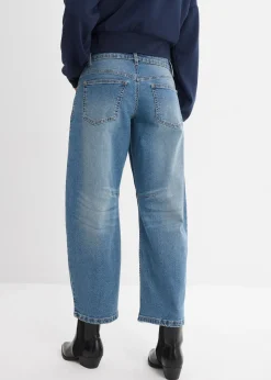 Femme bonprix Jeans|Jean barrel, taille mi-haute