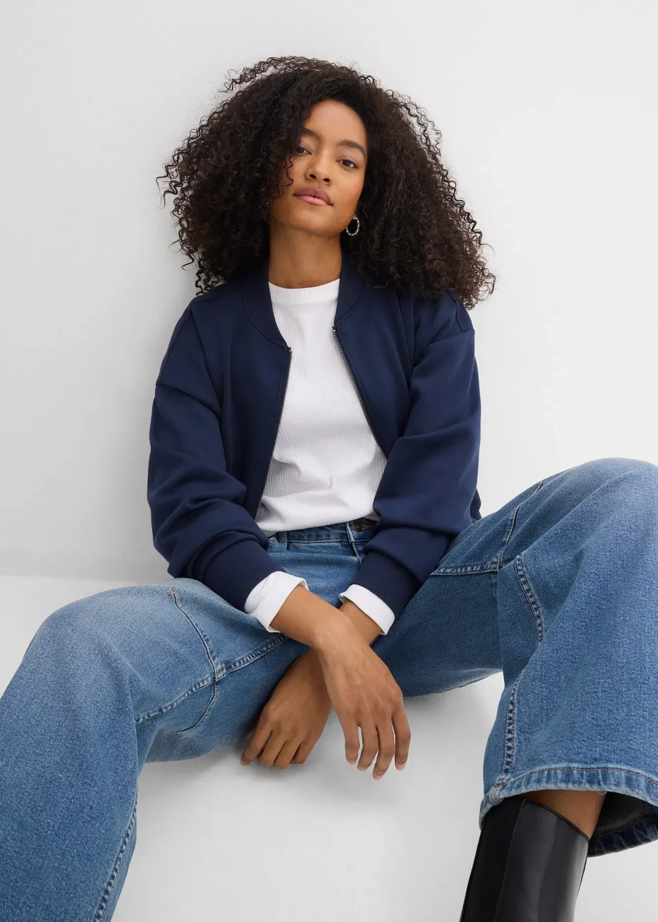 bonprix Jean barrel, taille mi-haute|Femme Tailles Petite