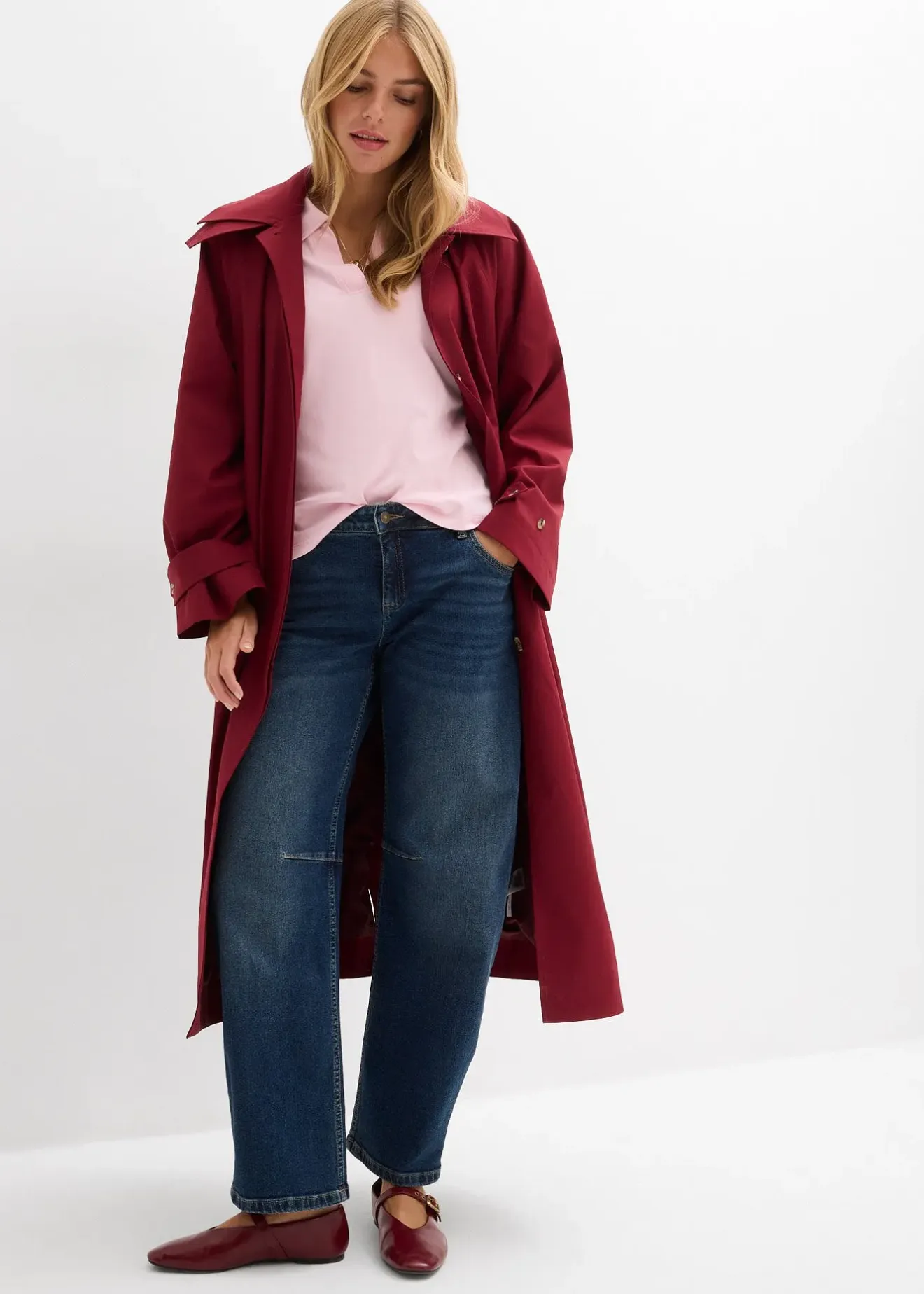 Femme bonprix Tailles Petite|Jean barrel, taille mi-haute