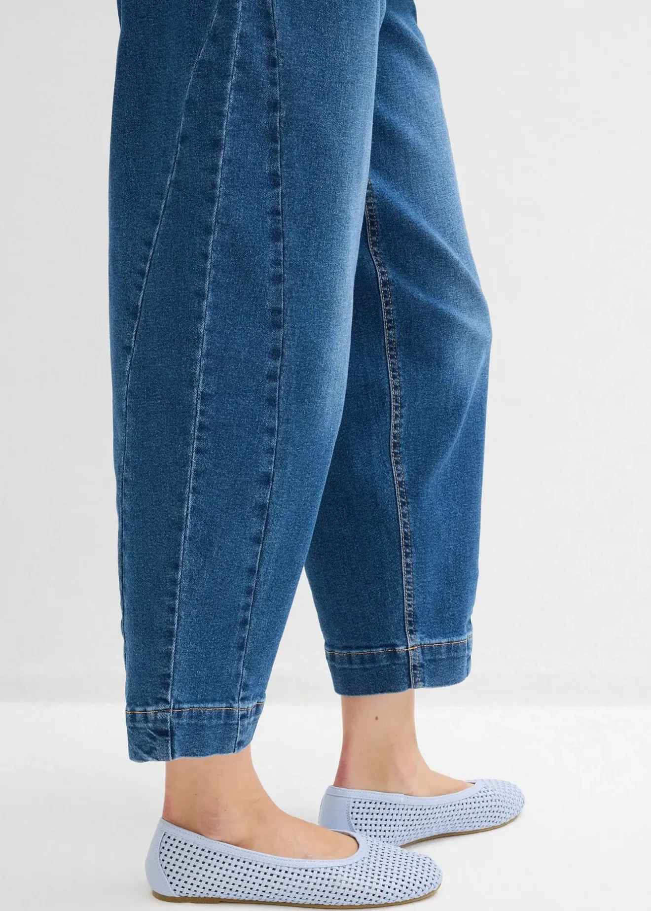 bonprix Jean barrel taille mi-haute, cropped|Femme Tailles Petite