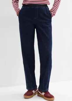 Femme bonprix Jeans|Jean barrel taille mi-haute élastiquée