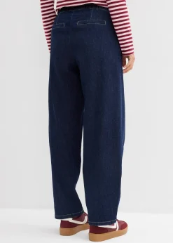 Femme bonprix Jeans|Jean barrel taille mi-haute élastiquée