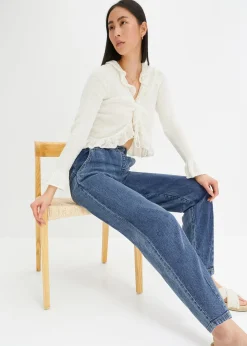 bonprix Jean barrel taille mi-haute élastiquée|Femme Jeans