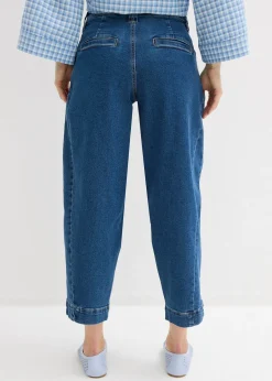 Femme bonprix Jeans|Jean barrel taille mi-haute, cropped