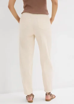 Femme bonprix Jeans|Jean barrel taille mi-haute élastiquée