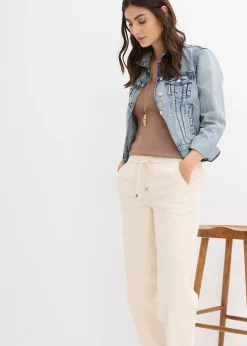 Femme bonprix Jeans|Jean barrel taille mi-haute élastiquée