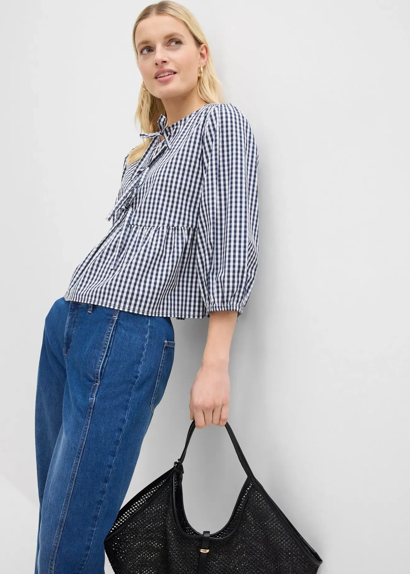 Femme bonprix Jeans|Jean barrel, taille mi-haute