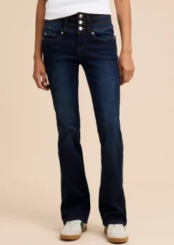 Femme bonprix Jeans|Jean bootcut taille haute, sculptant
