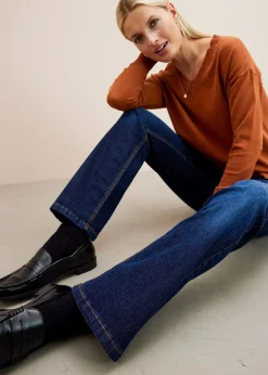 Femme bonprix Jeans|Tailles Petite|Jean bootcut taille mi-haute, extensible