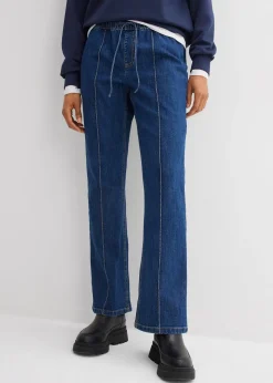 Femme bonprix Jeans|Jean bootcut taille mi-haute et élastiquée