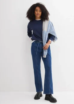 bonprix Jean bootcut taille mi-haute et élastiquée|Femme Tailles Petite