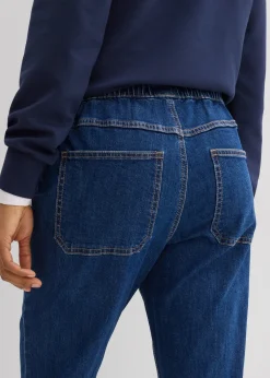 bonprix Jean bootcut taille mi-haute et élastiquée|Femme Tailles Petite