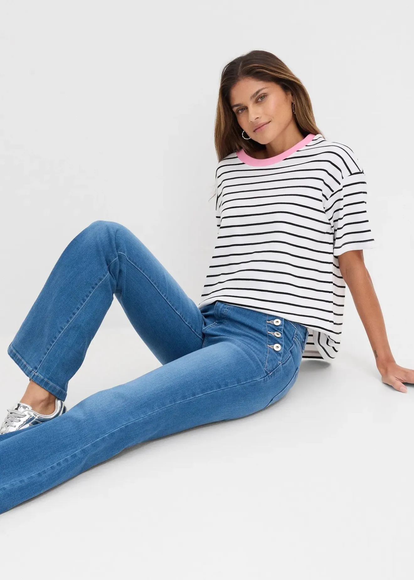 Femme bonprix Tailles Petite|Jeans|Jean bootcut, taille mi-haute
