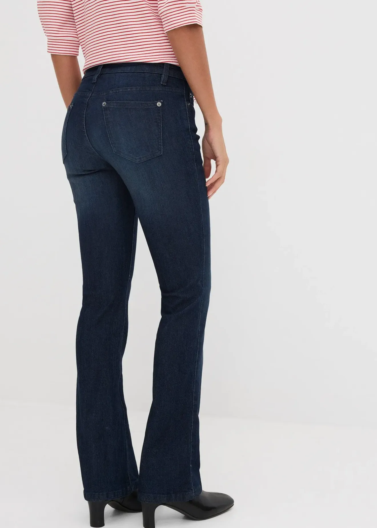 bonprix Jean bootcut taille mi-haute, extensible|Femme Tailles Petite