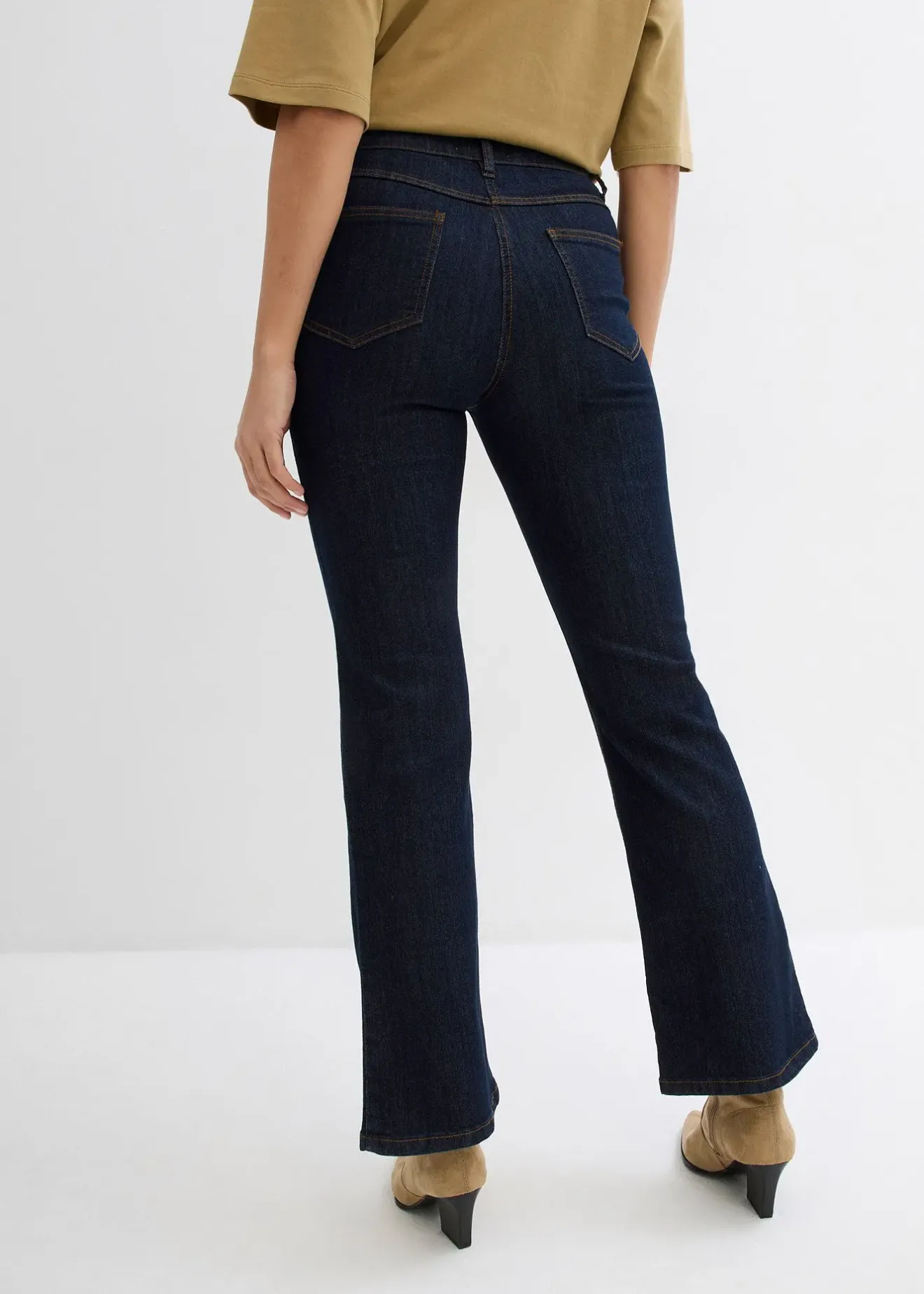 bonprix Jean bootcut taille mi-haute, extensible|Femme Tailles Petite