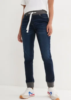 Femme bonprix Jeans|Jean Boyfriend, taille mi-haute élastiquée