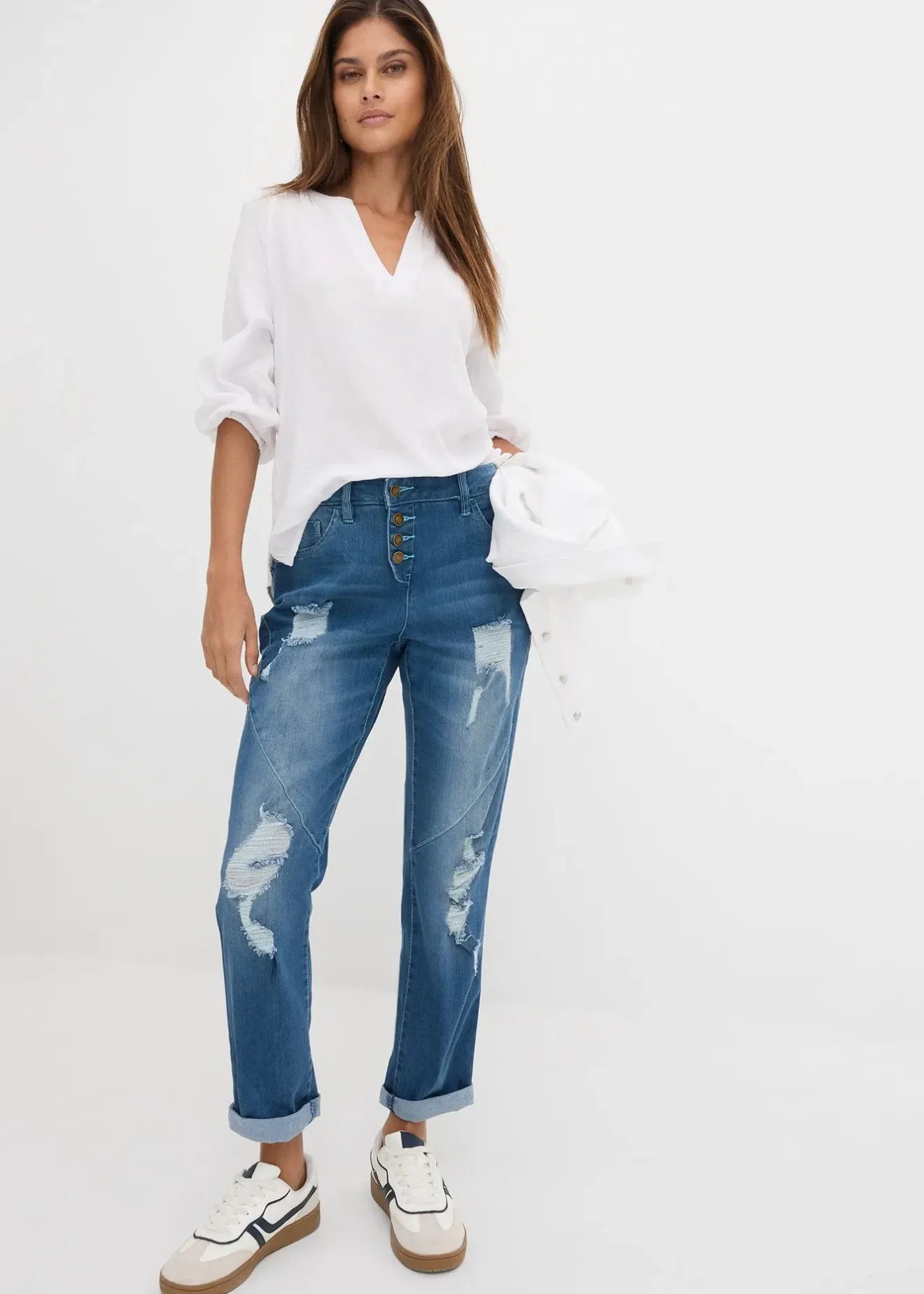 bonprix Jean boyfriend taille mi-haute|Femme Jeans