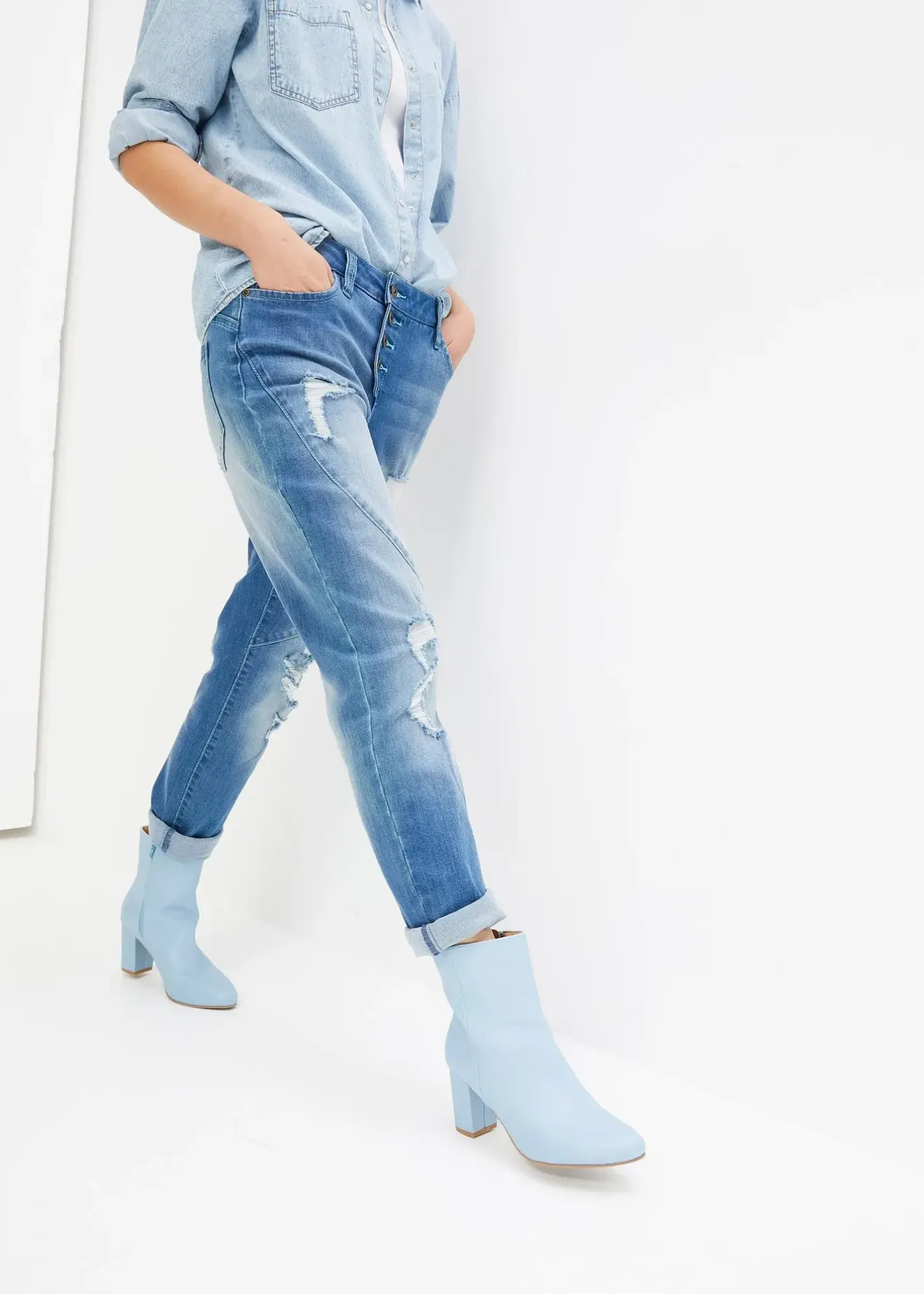 bonprix Jean boyfriend taille mi-haute|Femme Jeans