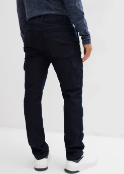 Homme bonprix Jeans|Vêtements Thermiques|Jean cargo avec doublure thermique en flanelle et taille élastiquée, droit