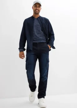 Homme bonprix Jeans|Vêtements Thermiques|Jean cargo avec doublure thermique en flanelle et taille élastiquée, droit