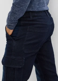 Homme bonprix Jeans|Vêtements Thermiques|Jean cargo avec doublure thermique en flanelle et taille élastiquée, droit