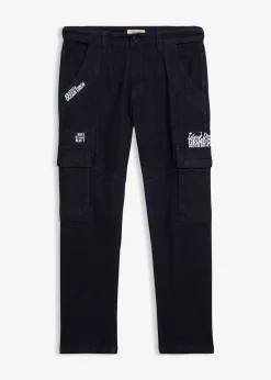 Homme bonprix Jeans|Jean cargo extensible loose taille élastiquée, droit