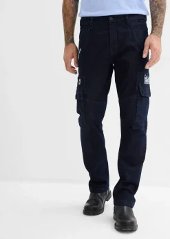 Homme bonprix Jeans|Jean cargo extensible loose taille élastiquée, droit