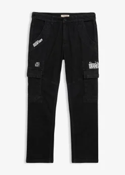 Homme bonprix Jeans|Jean cargo extensible loose taille élastiquée, droit