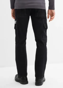 Homme bonprix Jeans|Jean cargo extensible loose taille élastiquée, droit