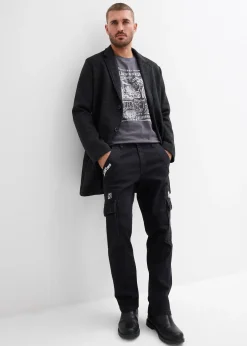 Homme bonprix Jeans|Jean cargo extensible loose taille élastiquée, droit