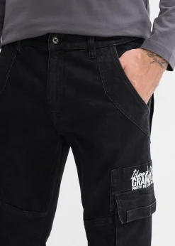 Homme bonprix Jeans|Jean cargo extensible loose taille élastiquée, droit