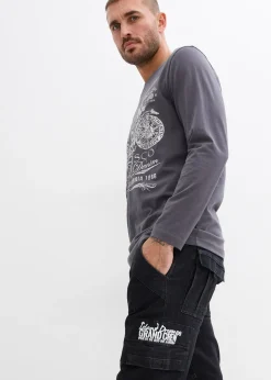 Homme bonprix Jeans|Jean cargo extensible loose taille élastiquée, droit