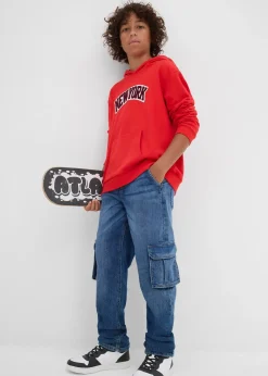 bonprix Jean cargo loose, doublure chaude en jersey, fuselé|Enfant Vêtements Enfant|Garçons 9-16 Ans·Vestes Outdoor