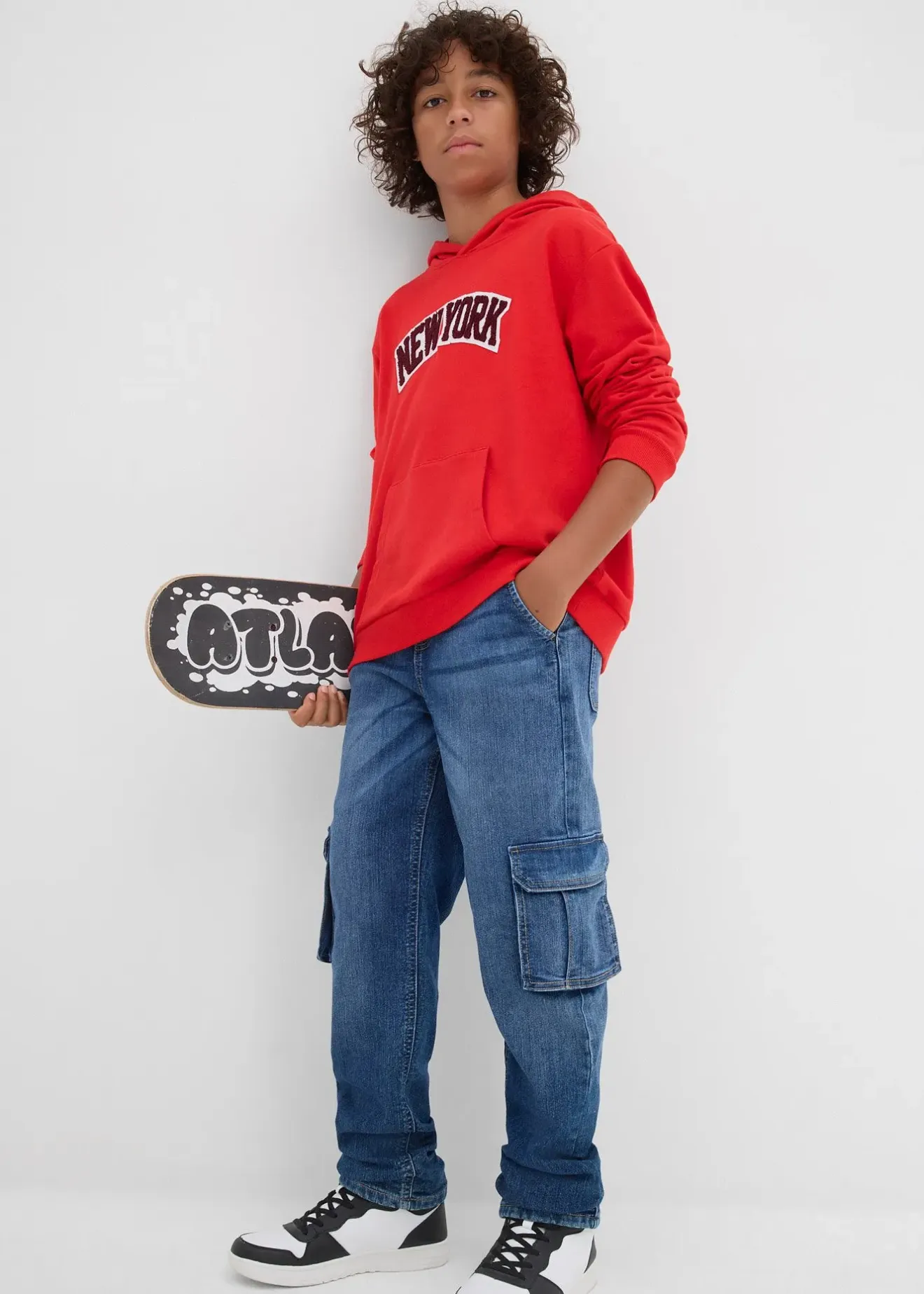 bonprix Jean cargo loose, doublure chaude en jersey, fuselé|Enfant Vêtements Enfant|Garçons 9-16 Ans·Vestes Outdoor